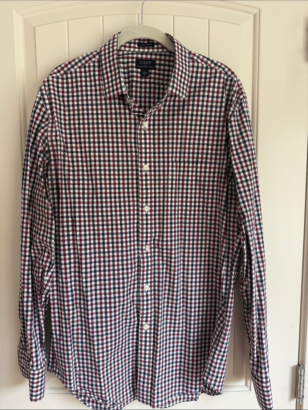J. Crew Men's Gingham Dress Shirt - Navy & Red